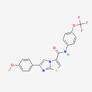 molecular formula C20H14F3N3O3S B2550488 6-(4-methoxyphenyl)-N-[4-(trifluoromethoxy)phenyl]imidazo[2,1-b][1,3]thiazole-3-carboxamide CAS No. 1021260-24-1