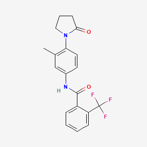 molecular formula C19H17F3N2O2 B2550527 N-[3-methyl-4-(2-oxopyrrolidin-1-yl)phenyl]-2-(trifluoromethyl)benzamide CAS No. 941933-30-8