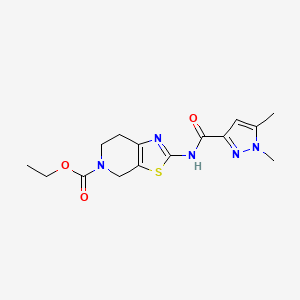 ethyl 2-(1,5-dimethyl-1H-pyrazole-3-carboxamido)-6,7-dihydrothiazolo[5,4-c]pyridine-5(4H)-carboxylate