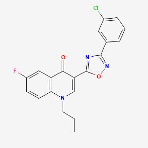 3-(3-(3-chlorophenyl)-1,2,4-oxadiazol-5-yl)-6-fluoro-1-propylquinolin-4(1H)-one