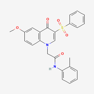 2-(6-methoxy-4-oxo-3-(phenylsulfonyl)quinolin-1(4H)-yl)-N-(o-tolyl)acetamide