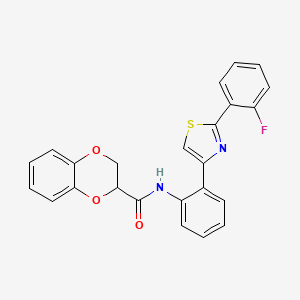 N-(2-(2-(2-fluorophenyl)thiazol-4-yl)phenyl)-2,3-dihydrobenzo[b][1,4]dioxine-2-carboxamide