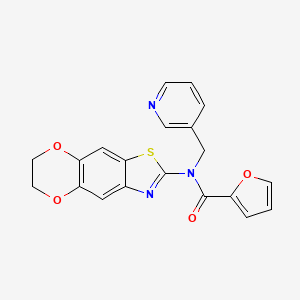 N-(6,7-dihydro-[1,4]dioxino[2',3':4,5]benzo[1,2-d]thiazol-2-yl)-N-(pyridin-3-ylmethyl)furan-2-carboxamide