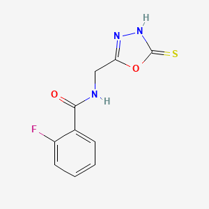 2-Fluoro-N-[(5-mercapto-1,3,4-oxadiazol-2-YL)methyl]benzamide