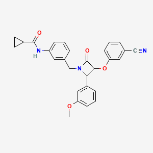 N-(3-{[3-(3-cyanophenoxy)-2-(3-methoxyphenyl)-4-oxoazetidin-1-yl]methyl}phenyl)cyclopropanecarboxamide