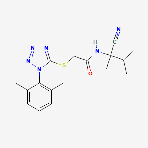N-(2-cyano-3-methylbutan-2-yl)-2-[1-(2,6-dimethylphenyl)tetrazol-5-yl]sulfanylacetamide