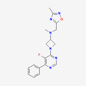 1-(5-Fluoro-6-phenylpyrimidin-4-yl)-N-methyl-N-[(3-methyl-1,2,4-oxadiazol-5-yl)methyl]azetidin-3-amine