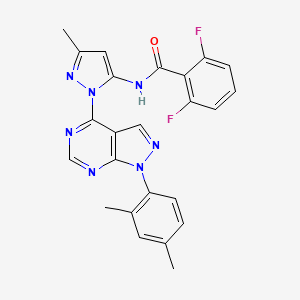 N-{1-[1-(2,4-dimethylphenyl)-1H-pyrazolo[3,4-d]pyrimidin-4-yl]-3-methyl-1H-pyrazol-5-yl}-2,6-difluorobenzamide