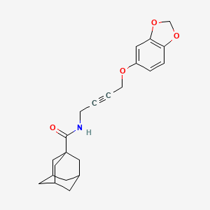 molecular formula C22H25NO4 B2550575 N-[4-(2H-1,3-benzodioxol-5-yloxy)but-2-yn-1-yl]adamantane-1-carboxamide CAS No. 1428367-37-6