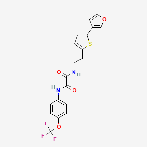 molecular formula C19H15F3N2O4S B2550584 N-{2-[5-(furan-3-yl)thiophen-2-yl]ethyl}-N'-[4-(trifluoromethoxy)phenyl]ethanediamide CAS No. 2034567-43-4
