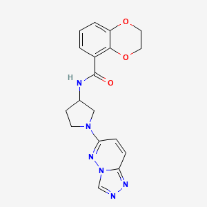 molecular formula C18H18N6O3 B2550606 N-(1-([1,2,4]triazolo[4,3-b]pyridazin-6-yl)pyrrolidin-3-yl)-2,3-dihydrobenzo[b][1,4]dioxine-5-carboxamide CAS No. 2034336-92-8