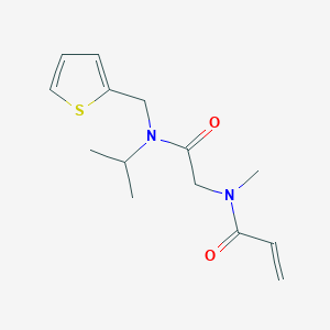 molecular formula C14H20N2O2S B2550608 N-Methyl-N-[2-oxo-2-[propan-2-yl(thiophen-2-ylmethyl)amino]ethyl]prop-2-enamide CAS No. 2201497-50-7