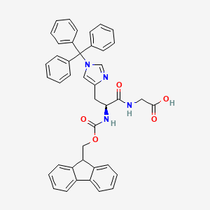 molecular formula C42H36N4O5 B2550614 N-alpha-(9-Fluorenylmethyloxycarbonyl)-N-im-trityl-L-histidinyl-glycin CAS No. 1428125-83-0