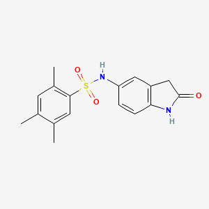 molecular formula C17H18N2O3S B2550617 2,4,5-trimethyl-N-(2-oxoindolin-5-yl)benzenesulfonamide CAS No. 921812-13-7