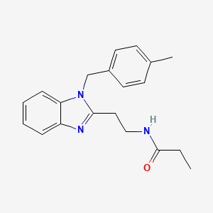 molecular formula C20H23N3O B2550618 N-{2-[1-(4-methylbenzyl)-1H-benzimidazol-2-yl]ethyl}propanamide CAS No. 638141-54-5