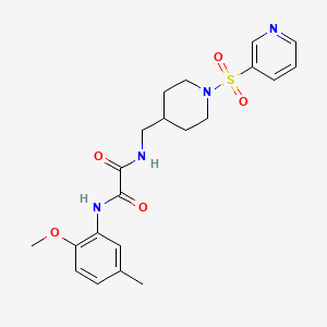 molecular formula C21H26N4O5S B2550619 N1-(2-methoxy-5-methylphenyl)-N2-((1-(pyridin-3-ylsulfonyl)piperidin-4-yl)methyl)oxalamide CAS No. 1428373-75-4