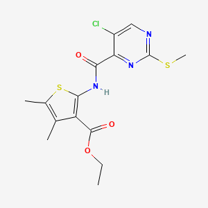 Ethyl 2-[(5-chloro-2-methylsulfanylpyrimidine-4-carbonyl)amino]-4,5-dimethylthiophene-3-carboxylate