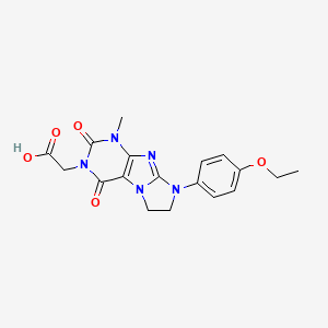 molecular formula C18H19N5O5 B2550623 2-[6-(4-Ethoxyphenyl)-4-methyl-1,3-dioxo-7,8-dihydropurino[7,8-a]imidazol-2-yl]acetic acid CAS No. 904373-53-1