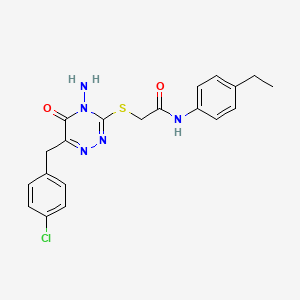 2-((4-amino-6-(4-chlorobenzyl)-5-oxo-4,5-dihydro-1,2,4-triazin-3-yl)thio)-N-(4-ethylphenyl)acetamide