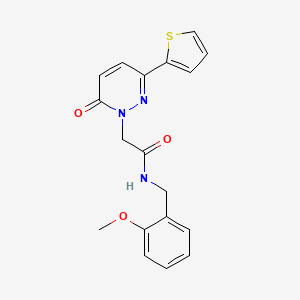 molecular formula C18H17N3O3S B2550663 N-[(2-methoxyphenyl)methyl]-2-[6-oxo-3-(thiophen-2-yl)-1,6-dihydropyridazin-1-yl]acetamide CAS No. 899752-64-8