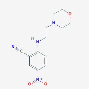 molecular formula C13H16N4O3 B2550666 2-[(2-Morpholin-4-ylethyl)amino]-5-nitrobenzonitrile CAS No. 756869-15-5