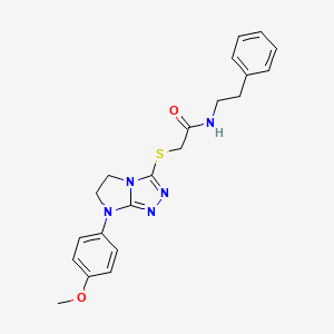 2-((7-(4-methoxyphenyl)-6,7-dihydro-5H-imidazo[2,1-c][1,2,4]triazol-3-yl)thio)-N-phenethylacetamide