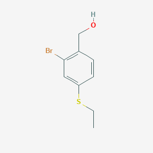 molecular formula C9H11BrOS B2550709 [2-Bromo-4-(ethylsulfanyl)phenyl]methanol CAS No. 1691756-22-5