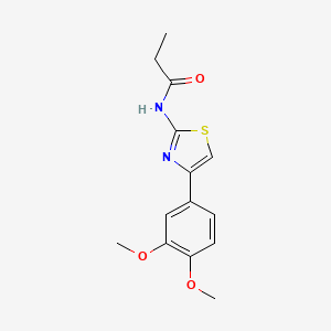 molecular formula C14H16N2O3S B2550717 N-[4-(3,4-dimethoxyphenyl)-1,3-thiazol-2-yl]propanamide CAS No. 391228-49-2