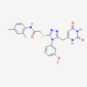molecular formula C24H24N6O4S B2550733 N-(2,4-dimethylphenyl)-2-({5-[(2,6-dioxo-1,2,3,6-tetrahydropyrimidin-4-yl)methyl]-4-(3-methoxyphenyl)-4H-1,2,4-triazol-3-yl}sulfanyl)acetamide CAS No. 852048-92-1
