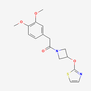 molecular formula C16H18N2O4S B2550740 2-(3,4-dimethoxyphenyl)-1-[3-(1,3-thiazol-2-yloxy)azetidin-1-yl]ethan-1-one CAS No. 1705754-78-4