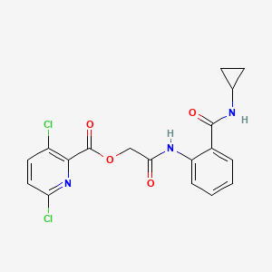 B2550753 [2-[2-(Cyclopropylcarbamoyl)anilino]-2-oxoethyl] 3,6-dichloropyridine-2-carboxylate CAS No. 877962-38-4