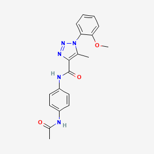 molecular formula C19H19N5O3 B2550768 N-(4-acetamidophenyl)-1-(2-methoxyphenyl)-5-methyl-1H-1,2,3-triazole-4-carboxamide CAS No. 890645-55-3