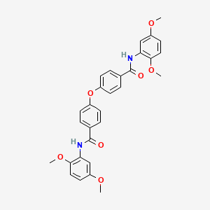 molecular formula C30H28N2O7 B2550785 N-(2,5-DIMETHOXYPHENYL)-4-{4-[(2,5-DIMETHOXYPHENYL)CARBAMOYL]PHENOXY}BENZAMIDE CAS No. 392251-33-1