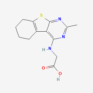 molecular formula C13H15N3O2S B2550812 (2-Methyl-5,6,7,8-tetrahydro-benzo[4,5]thieno-[2,3-d]pyrimidin-4-ylamino)-acetic acid CAS No. 878709-00-3
