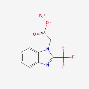 molecular formula C10H6F3KN2O2 B2550814 potassium 2-[2-(trifluoromethyl)-1H-1,3-benzodiazol-1-yl]acetate CAS No. 1011414-21-3