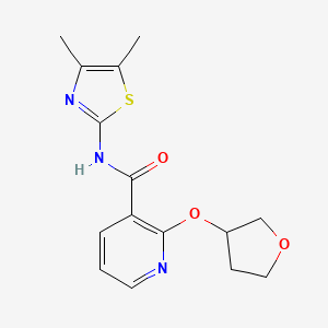 molecular formula C15H17N3O3S B2550880 N-(4,5-dimethyl-1,3-thiazol-2-yl)-2-(oxolan-3-yloxy)pyridine-3-carboxamide CAS No. 2034272-26-7