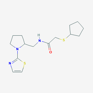2-(cyclopentylthio)-N-((1-(thiazol-2-yl)pyrrolidin-2-yl)methyl)acetamide