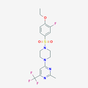 4-(4-((4-Ethoxy-3-fluorophenyl)sulfonyl)piperazin-1-yl)-2-methyl-6-(trifluoromethyl)pyrimidine