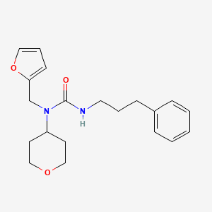 1-(furan-2-ylmethyl)-3-(3-phenylpropyl)-1-(tetrahydro-2H-pyran-4-yl)urea
