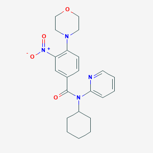 molecular formula C22H26N4O4 B255094 N-cyclohexyl-3-nitro-4-(4-morpholinyl)-N-(2-pyridinyl)benzamide 
