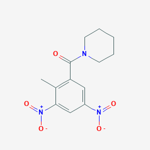 molecular formula C13H15N3O5 B2550940 1-(2-Methyl-3,5-dinitrobenzoyl)piperidine CAS No. 52090-27-4
