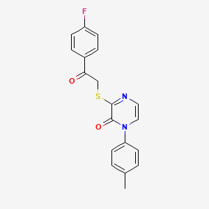 3-((2-(4-fluorophenyl)-2-oxoethyl)thio)-1-(p-tolyl)pyrazin-2(1H)-one