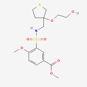 methyl 3-(N-((3-(2-hydroxyethoxy)tetrahydrothiophen-3-yl)methyl)sulfamoyl)-4-methoxybenzoate