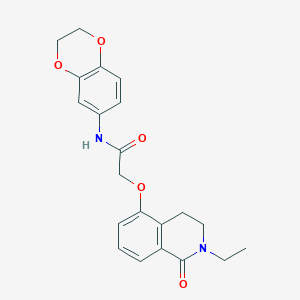 molecular formula C21H22N2O5 B2550995 N-(2,3-dihydro-1,4-benzodioxin-6-yl)-2-[(2-ethyl-1-oxo-3,4-dihydroisoquinolin-5-yl)oxy]acetamide CAS No. 850905-17-8