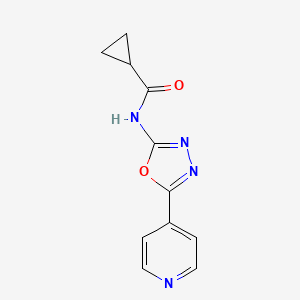 molecular formula C11H10N4O2 B2551000 N-[5-(PYRIDIN-4-YL)-1,3,4-OXADIAZOL-2-YL]CYCLOPROPANECARBOXAMIDE CAS No. 862824-98-4