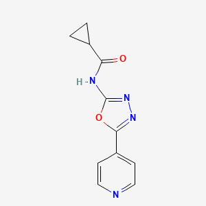 N-(5-pyridin-4-yl-1,3,4-oxadiazol-2-yl)cyclopropanecarboxamide