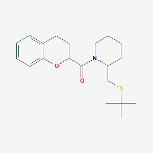 molecular formula C20H29NO2S B2551001 (2-((Tert-butylthio)methyl)piperidin-1-yl)(chroman-2-yl)methanone CAS No. 2034495-99-1