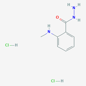 molecular formula C8H13Cl2N3O B2551005 2-(Methylamino)benzohydrazide;dihydrochloride CAS No. 2172560-04-0