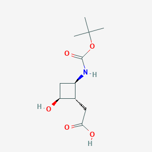 2-[(1S,2S,4R)-2-Hydroxy-4-[(2-methylpropan-2-yl)oxycarbonylamino]cyclobutyl]acetic acid