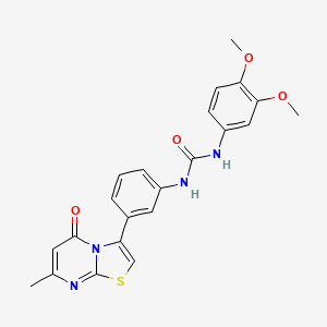 molecular formula C22H20N4O4S B2551016 1-(3,4-dimethoxyphenyl)-3-(3-(7-methyl-5-oxo-5H-thiazolo[3,2-a]pyrimidin-3-yl)phenyl)urea CAS No. 1172337-11-9